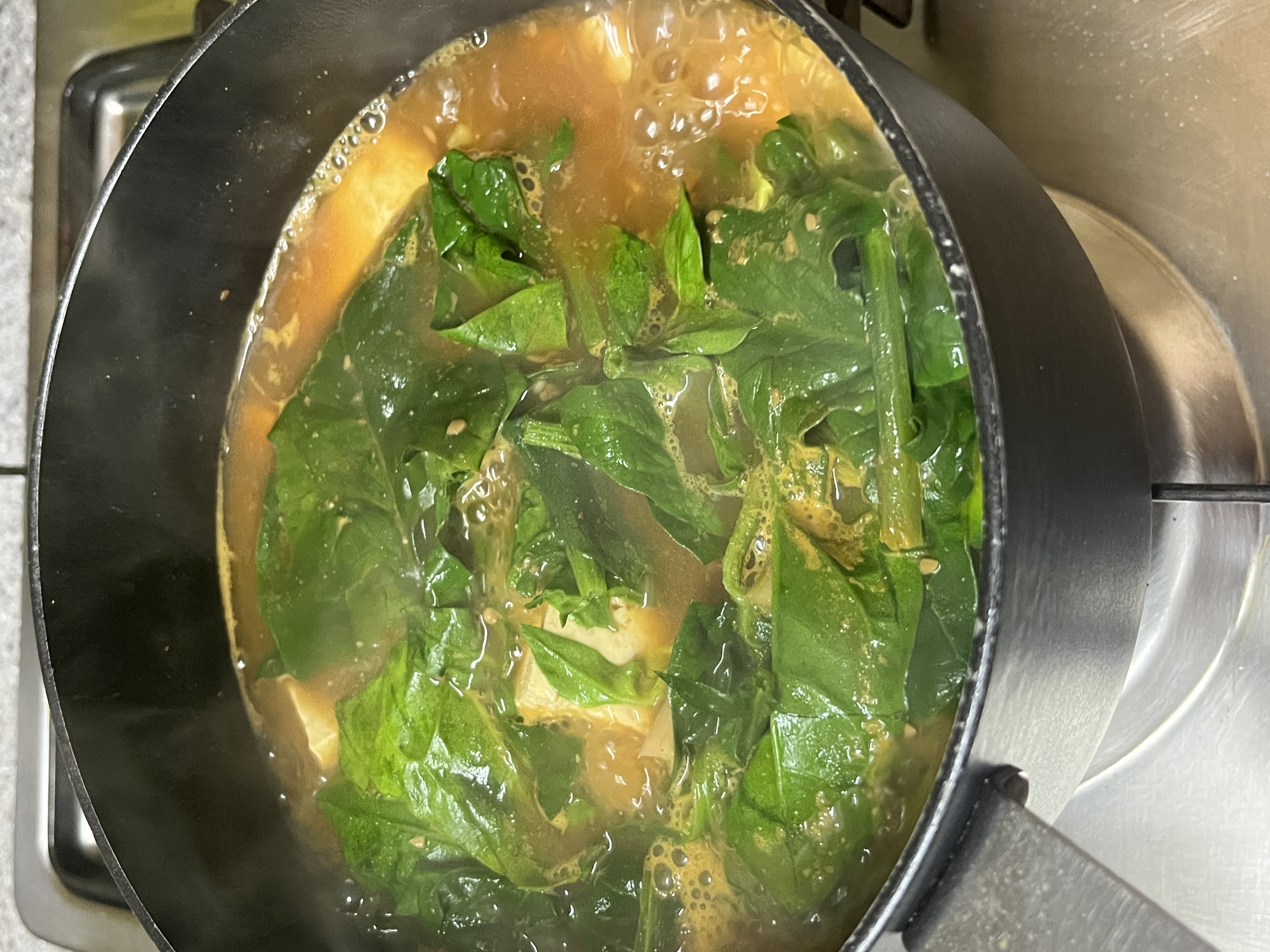 시금치 된장국 첫 도저언~~!