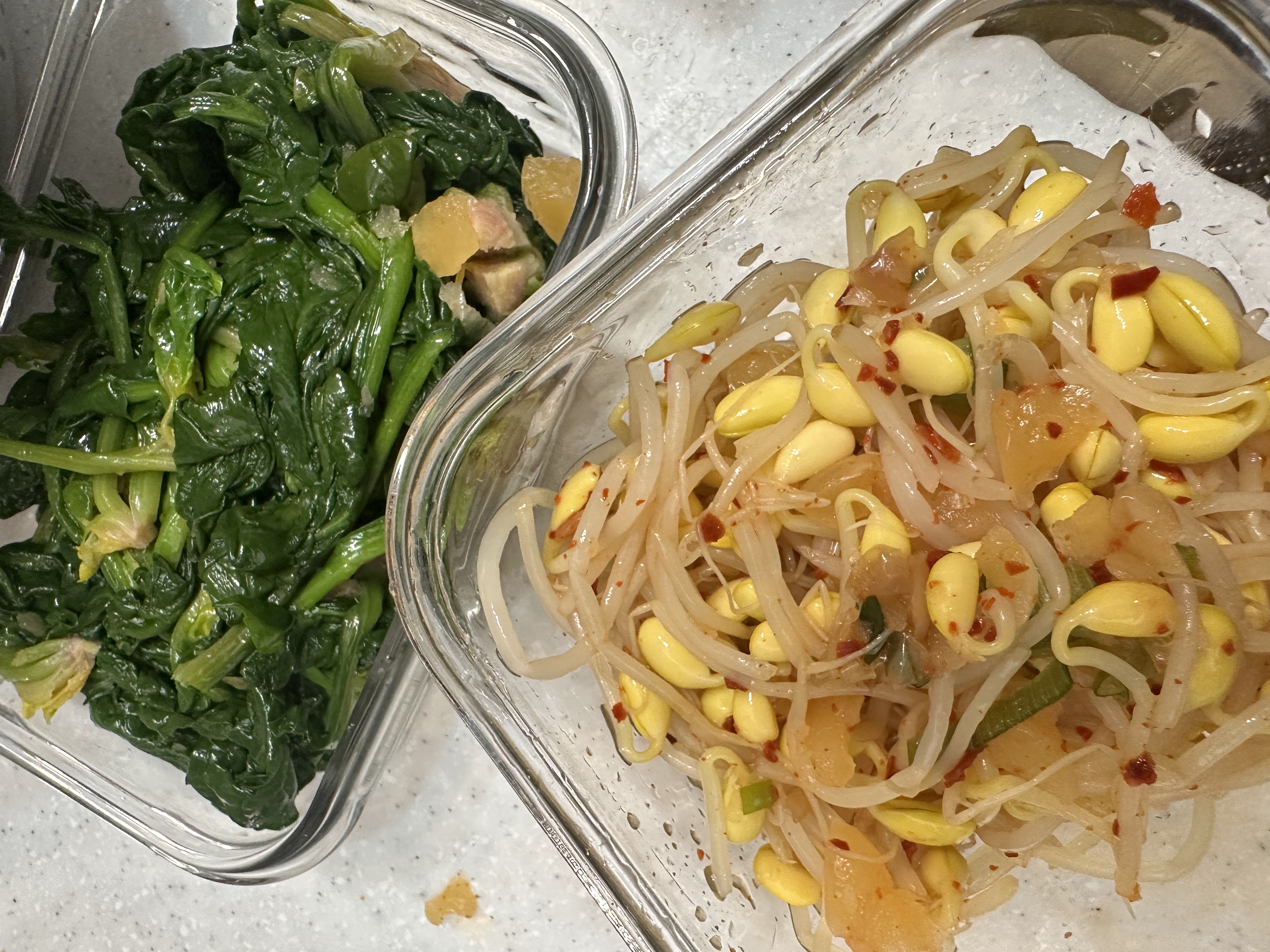 이 정도면 요리고수😂한번에 콩나물국, 콩나물무침, 시금치무침 해내기! 